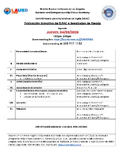 ELAC AGENDA IN SPANISH